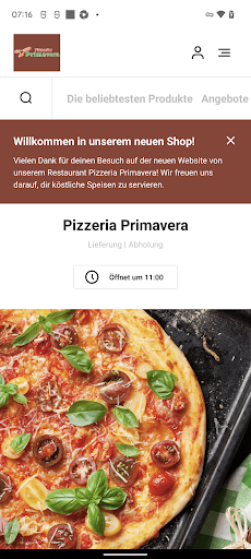 Android application Primavera Pizzeria Dietzenbach screenshort