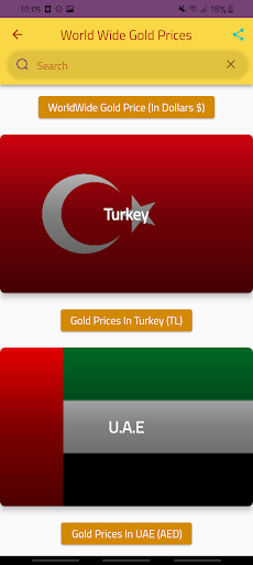 WorldWide Gold Prices Screen 3