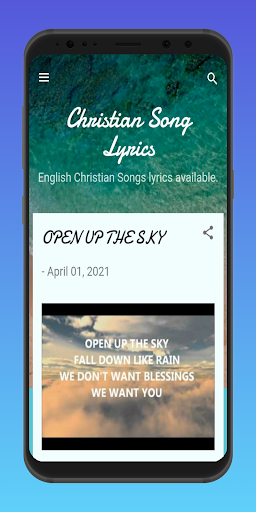 Android application Biblical English Songs Lyrics screenshort