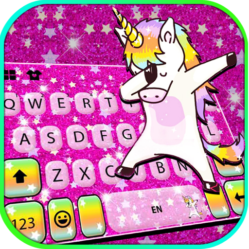 Glitter Star Unicorn Keyboard Background