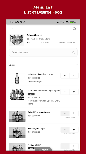 MsosiExpress: Food Delivery Screen 2