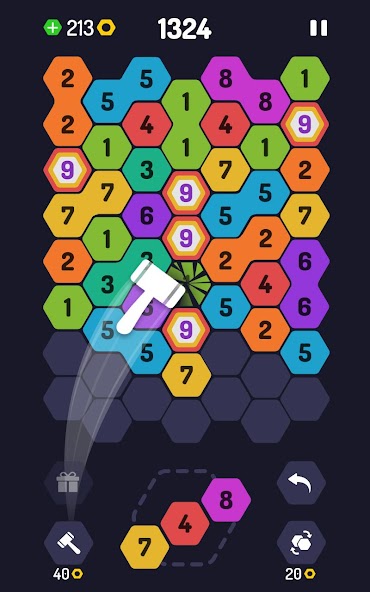 UP 9 Hexa Puzzle! Merge em all banner