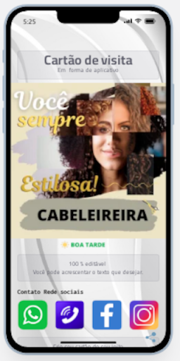 Android application Cartão de visita screenshort