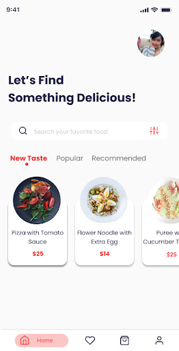 Android application Flutter Food Shop UI Kit screenshort