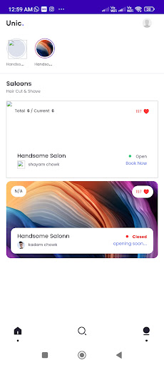 Android application Salon Shop screenshort