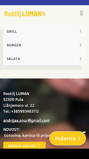Android application Roštilj Luman screenshort