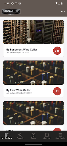 Android application Signature Sommelier screenshort