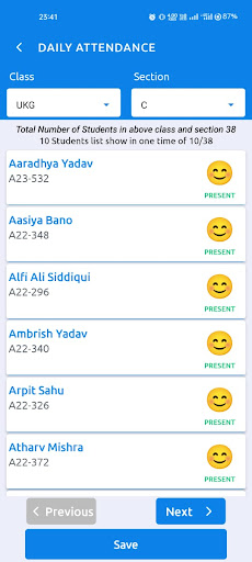 LPS TEACHER’S APP Screen 2