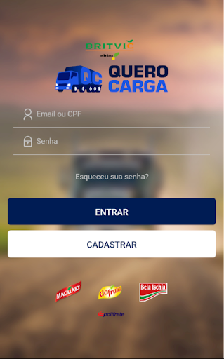 Android application Quero Carga screenshort