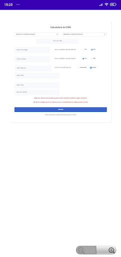 Android application Calculadora ICMS screenshort