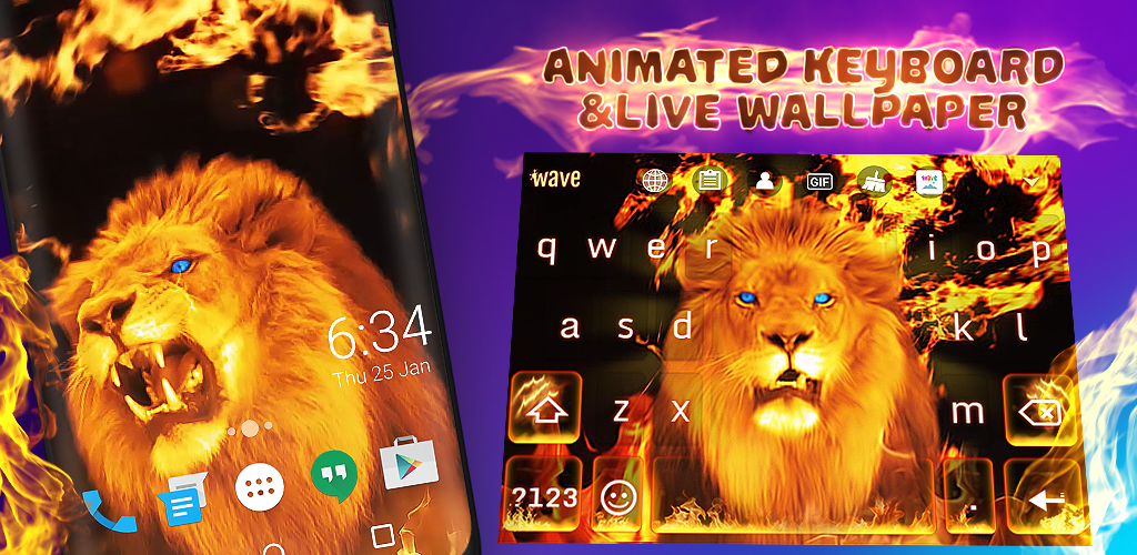 Fire Lion Keyboard + Wallpaper - Latest version for Android - Download APK