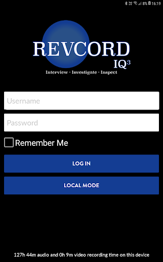 Android application Revcord IQ3 screenshort