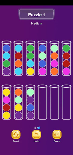 Android application Bubble Sort Color Puzzle screenshort