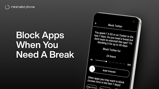 Screenshot of minimalist phone: Screen Time