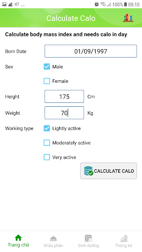 Android application Nutrition Tracker Pro screenshort