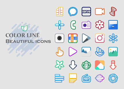 Color Line Icon Pack- خطوط ملونة على أيقونات بيضاء