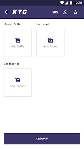 KTC – Chauffeur/ Partner Screen 2