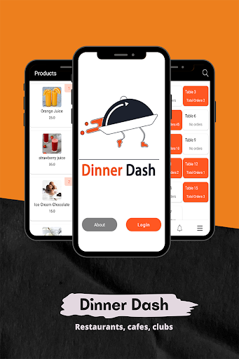 Android application dinnerDash waiters screenshort