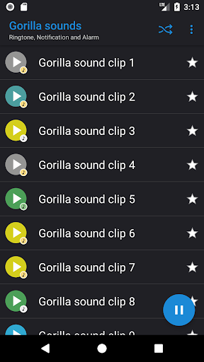 Android application Gorilla sounds screenshort