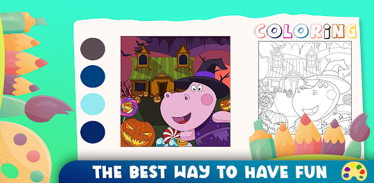 Hippo coloring pages game
