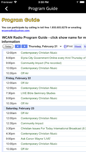 WCAN Radio Screen 3