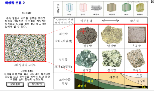 화성암 분류 가상실험 Screen 2