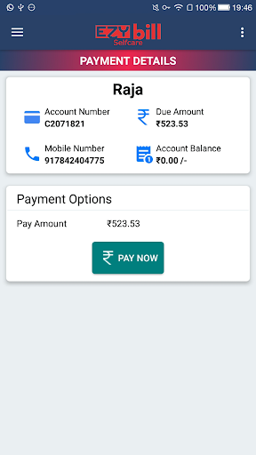 Ezybill Selfcare Screen 3