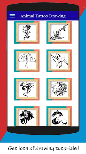 Android application How to Draw Animal Tattoo screenshort