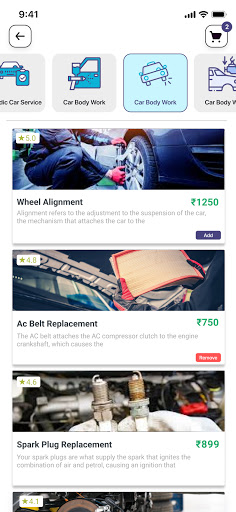 Beyond Garage | Service App Screen 2