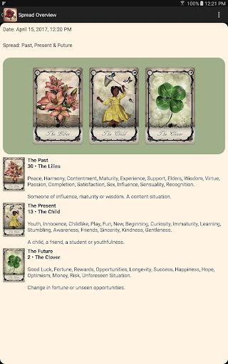 Screenshot of Under the Roses Lenormand