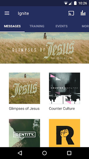 Android application Ignite College Ministry screenshort