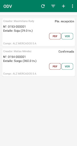 ODV - Órdenes de venta Screen 2