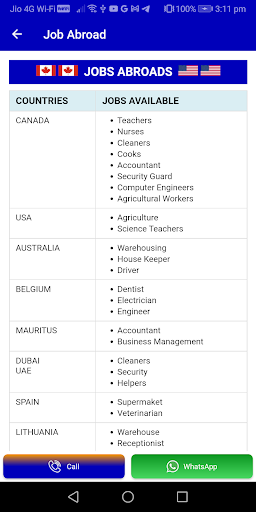 STUDY AND WORK ABROAD Screen 3