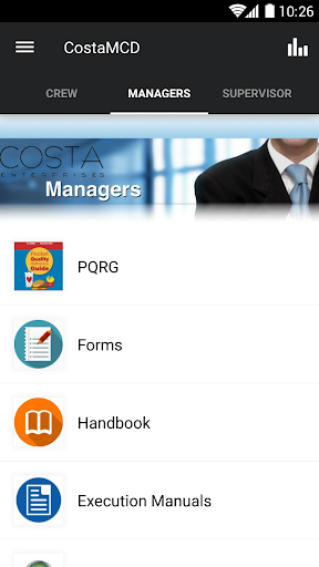 Screenshot of Costa Ent Employee App