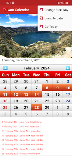 Taiwan Calendar 2024 Screen 3