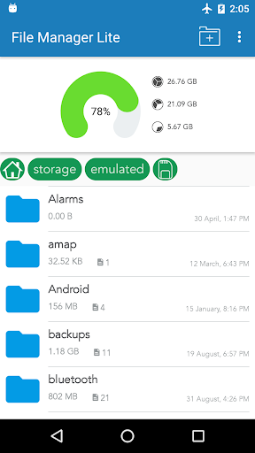 Android application File Manager Lite screenshort