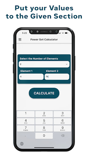 Power Set Calculator Screen 2