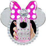 Silver Diamond Minny Pink Bow Theme icon