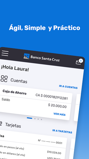 Android application APP Banco Santa Cruz screenshort