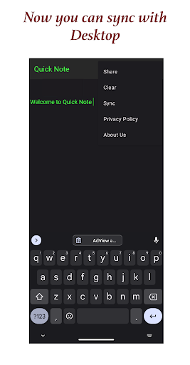 Quick Note Screen 2