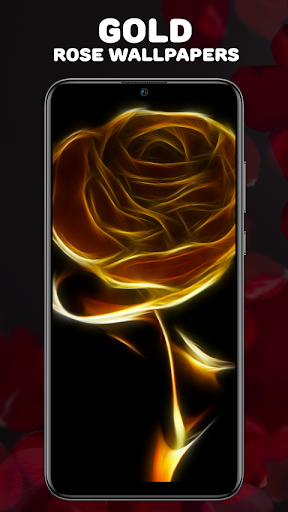 Rosely Wallpaper: Black & Gold Screen 2