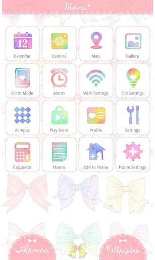Cute Colorful Ribbons Theme Screen 2