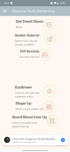 Android application Elegance Studio Barbershop screenshort