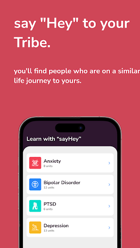 sayHey- Share. Heal. Grow. Screen 2