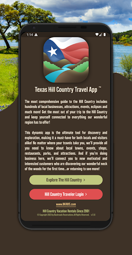 Android application Texas Hill Country Travel App screenshort