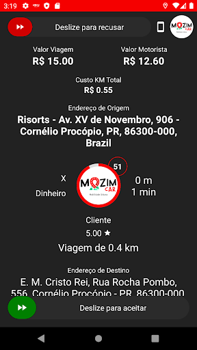 Android application Mazim Car Motorista screenshort