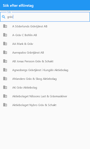 Kontrollera Elföretag Screen 3