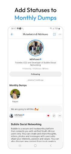 Bubble Social Networking Screen 3