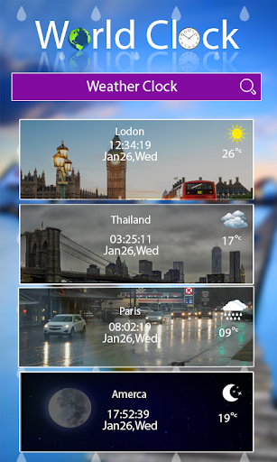 World clock widget and weather Screen 3