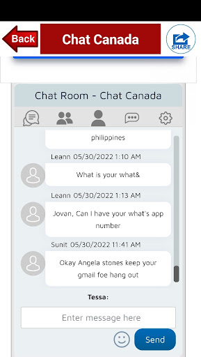 Android application Chat Canada screenshort